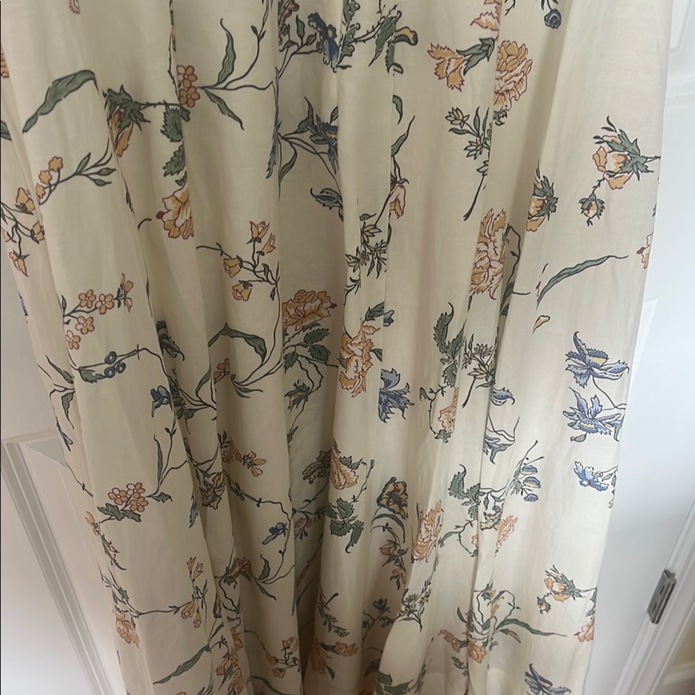 Hermoza Cream and Blue Maxi Sundress Spaghetti Strap - Picture 7 of 7